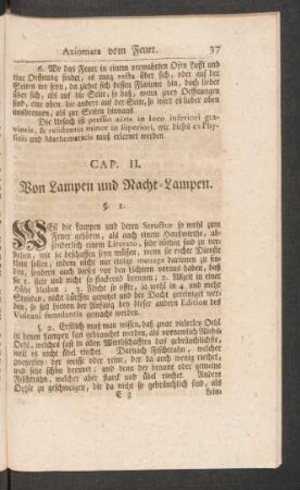 Cap. II. Von Lampen und Nacht-Lampen.