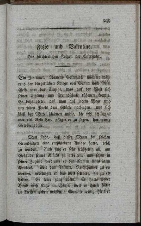 Fazio und Valentine. Die fürchterlichen Folgen der Eifersucht