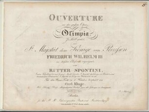 Ouverture zu der großen Oper: Olimpia