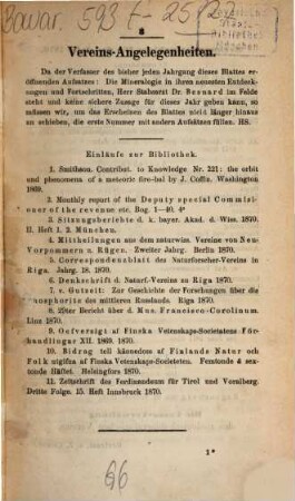 Correspondenzblatt des Zoologisch-Mineralogischen Vereines in Regensburg. 25. 1871