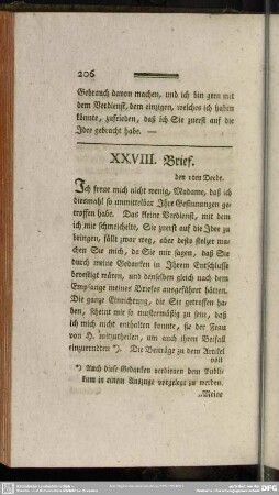 XXVIII. Brief. den 1ten Decbr.