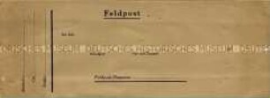 Bedrucktes Kuvert für Feldpostsendungen (blanko)
