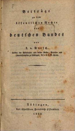 Beyträge zu dem öffentlichen Rechte des deutschen Bundes