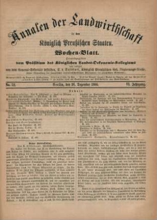 No. 52. Berlin, den 26. Dezember 1866. VI. Jahrgang.