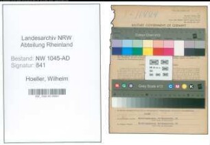 Entnazifizierung Wilhelm Hoeller , geb. 30.03.1873 ()
