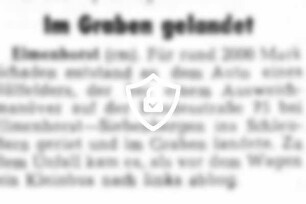 Im Graben gelandet