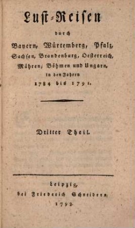 Auswahl kleiner Reisebeschreibungen und anderer statistischen und geographischen Nachrichten. 20. 1793