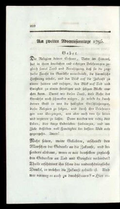 Am zweiten Adventssonntage 1795.