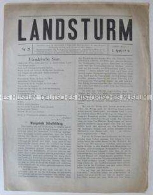 Kriegszeitung aus dem besetzten Belgien "Landsturm"