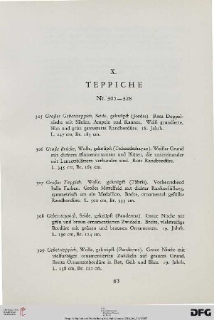 X. Teppiche (Nr. 305-328)