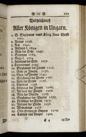Verzeichnuß Aller Königen in Ungarn