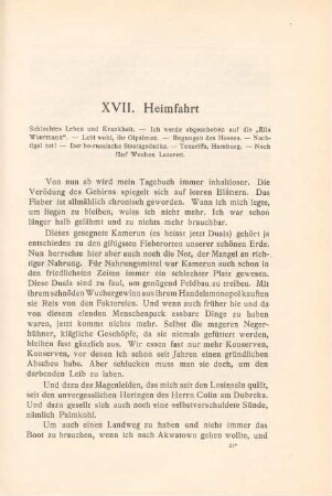 XVII. Heimfahrt