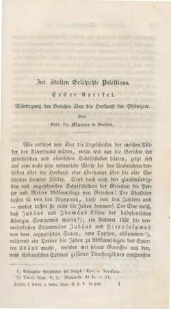 1-32 Zur ältesten Geschichte Palästinas (erster Artikel)