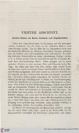 Vierter Abschnitt. Barthel Beham als Maler, Zeichner und Kupferstecher