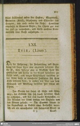 LXI. Lein, (Linum)