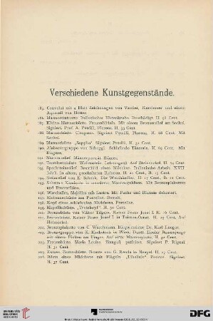 Verschiedene Kunstgegenstände (Nr. 185-313)