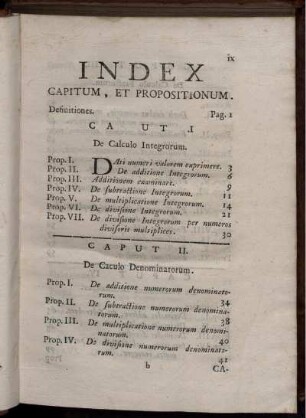 Index Capitum et Propositionum.
