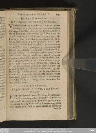 Epist. XX. Mediolanum. Raphaeli Montorfano, Suo.