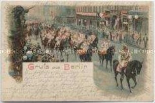 Parade mit Kaiser Wilhelm II. in Berlin