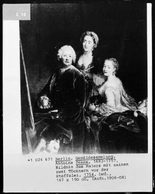 Selbstbildnis mit den Töchtern Henriette Joyard und Marie de Rège vor der Staffelei
