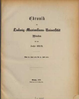 Festrede zur 400jährigen Stiftungsfeier der kgl. Ludwig-Maximilians-Universität München : gehalten am 1. August 1872