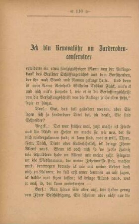 Ick bin Renovatöhr un Jarderobenconservirer