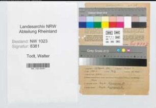 Entnazifizierung Walter Todt , geb. 19.12.1908 (Feuerwehringenieur)
