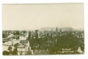 Gesamtansicht, Blick vom Rosenberg auf Badstraße, Neckar, Eiserner Steg, Götzenturm, südwestliche Innenstadt, im Hintergrund Wartberg