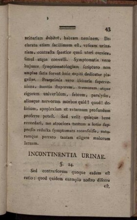 Incontinentia Urinae.