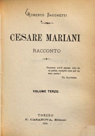 Cesare Mariani : Racconto, 3