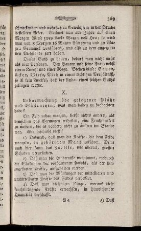X. Urbarmachung öde gelegener Plätze und Wüsteneyen; was man dabey zu beobachten habe?
