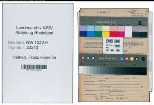 Entnazifizierung Franz Heinrich Heinen , geb. 15.04.1910 (Studienrat)