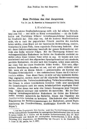 399-425, Zum Problem des état dangereux