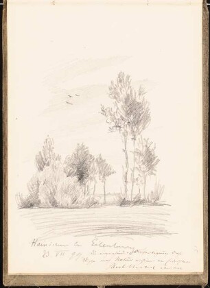 Skizzenbuch 1899: Landschaft in Hainichen bei Eilenburg