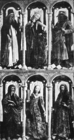 Erfurt, Reglerkirche St. Augustinus, Hochaltar, geschlossen, rechter Außenflügel: Heilige