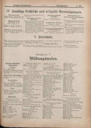 Abschnitt V. Bildungswesen.