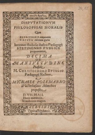 10: De Mansuetudine