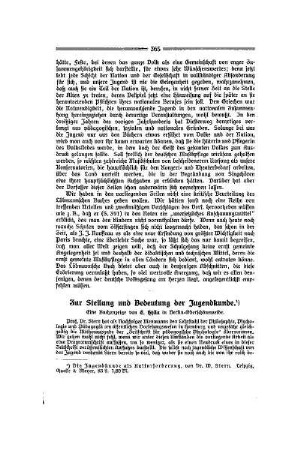 Zur Stellung und Bedeutung der Jugendkunde : eine Buchanzeige