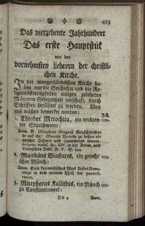 Das vierzehente Jahrhundert