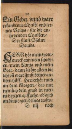 10 Ein Gebet unnd ware erkandtnus Christi und seines Reichs ...