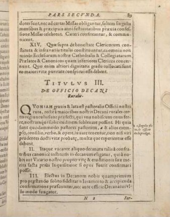 Titvlvs III. De Officio Decani Ruralis.