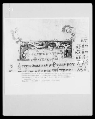 Tetra-Evangeliar — fol. 49 v: Schriftseite