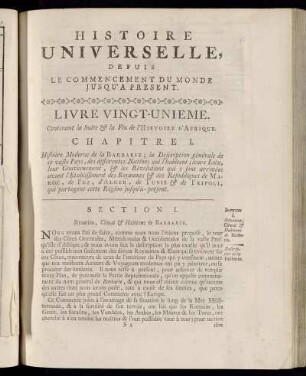 Livre Vingt-Unieme. Contenant la Suite & la Fin de l´Histoire d´Afrique.