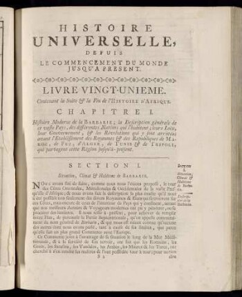 Livre Vingt-Unieme. Contenant la Suite & la Fin de l´Histoire d´Afrique.