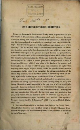 Descriptions of new species of Heteropterous Hemiptera of North-America Dec. 1831 : (Annual report of New-York state agricultural society)
