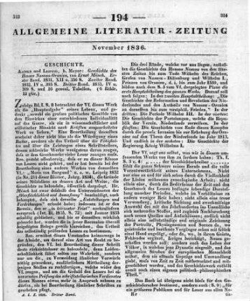 Münch, E. H. J.: Geschichte des Hauses Nassau-Oranien. Bd. 1-3. Aachen, Leipzig: Mayer 1831-33