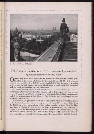 The historic foundations of the german universities.