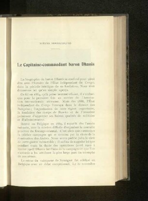 Le Capitaine-commandant baron Dhanis.