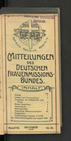 Band VII. Oktober 1913. Nr. 10.