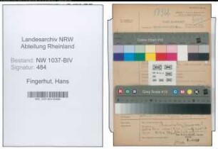 Entnazifizierung Hans Fingerhut , geb. 23.11.1906 (Lebensmittelhaendler)